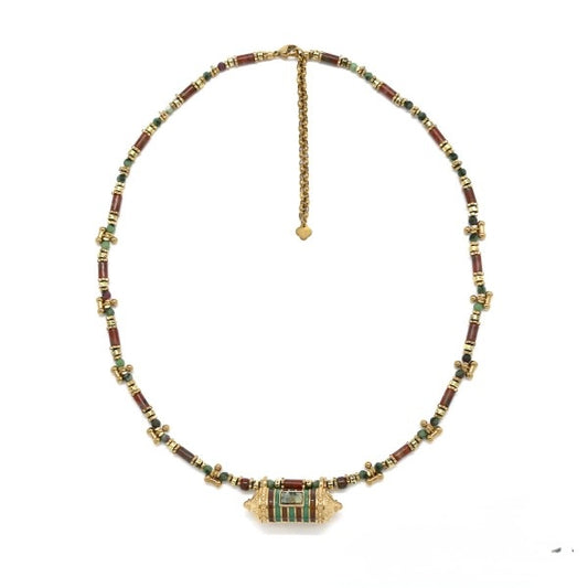 Collier Amulette Heishi Turquoise Africaine