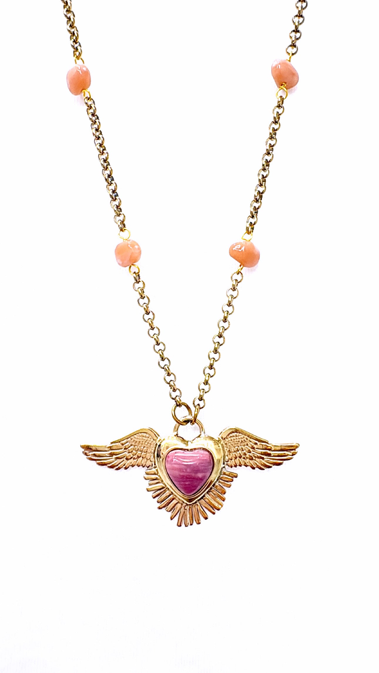 Sautoir MileMila Éclat D’Ange Rhodonite