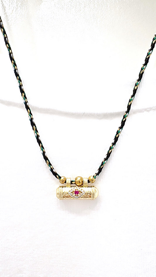 Collier Amulette Eye Noir