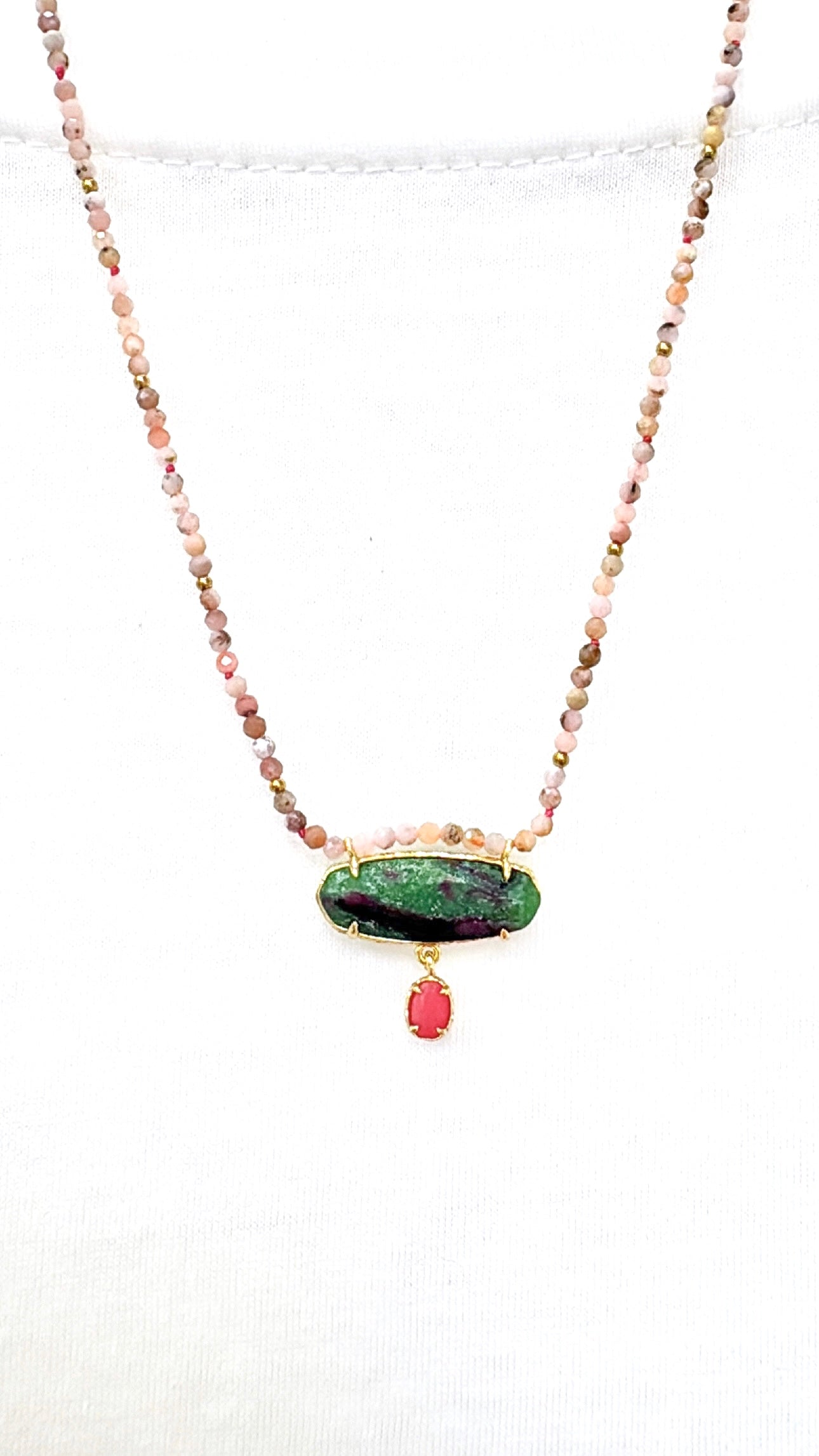 Collier Maïa Rhodonite et Rubis Zoisite