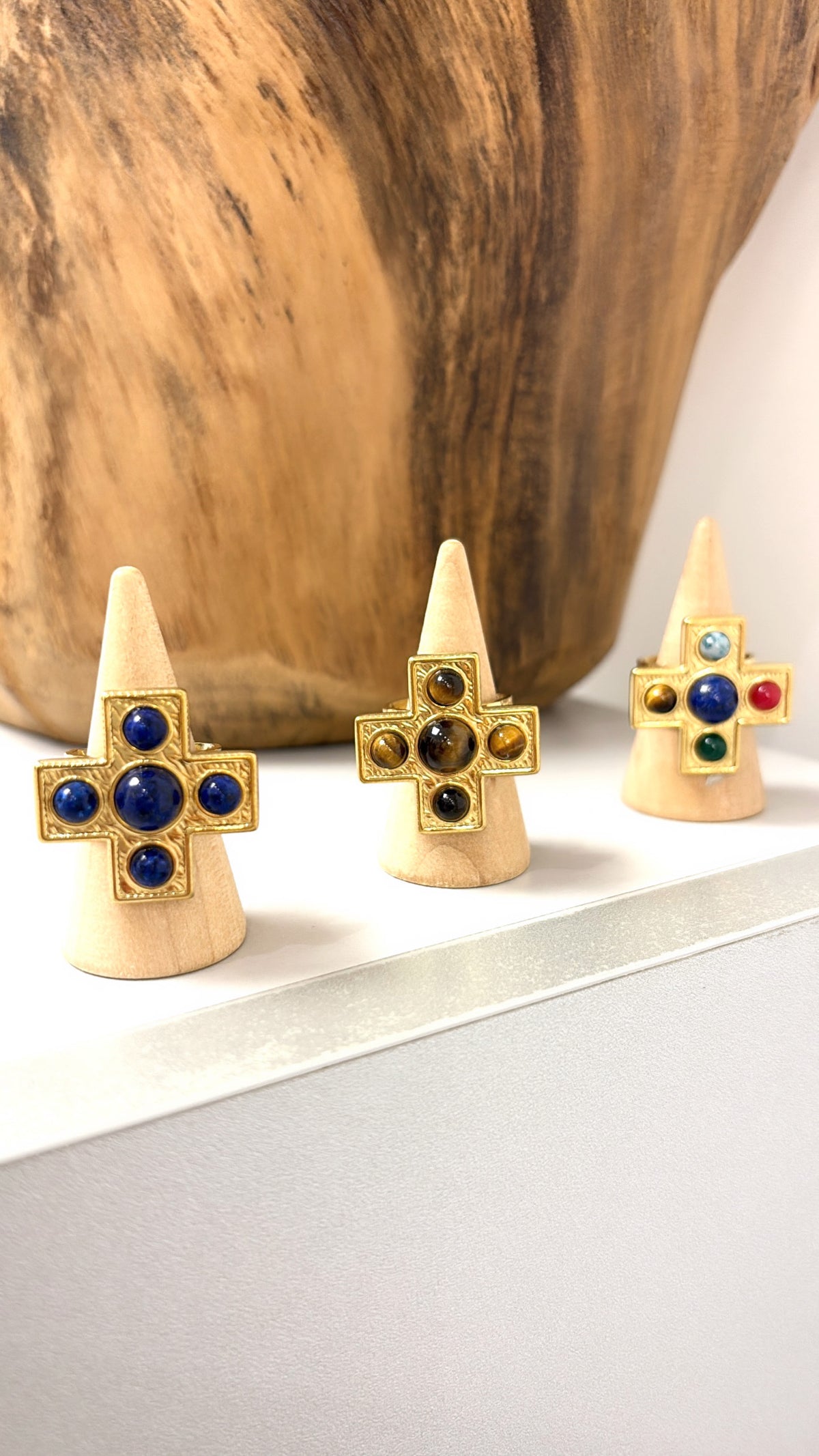 Bague Croix d’Arcane Lapis Lazulli