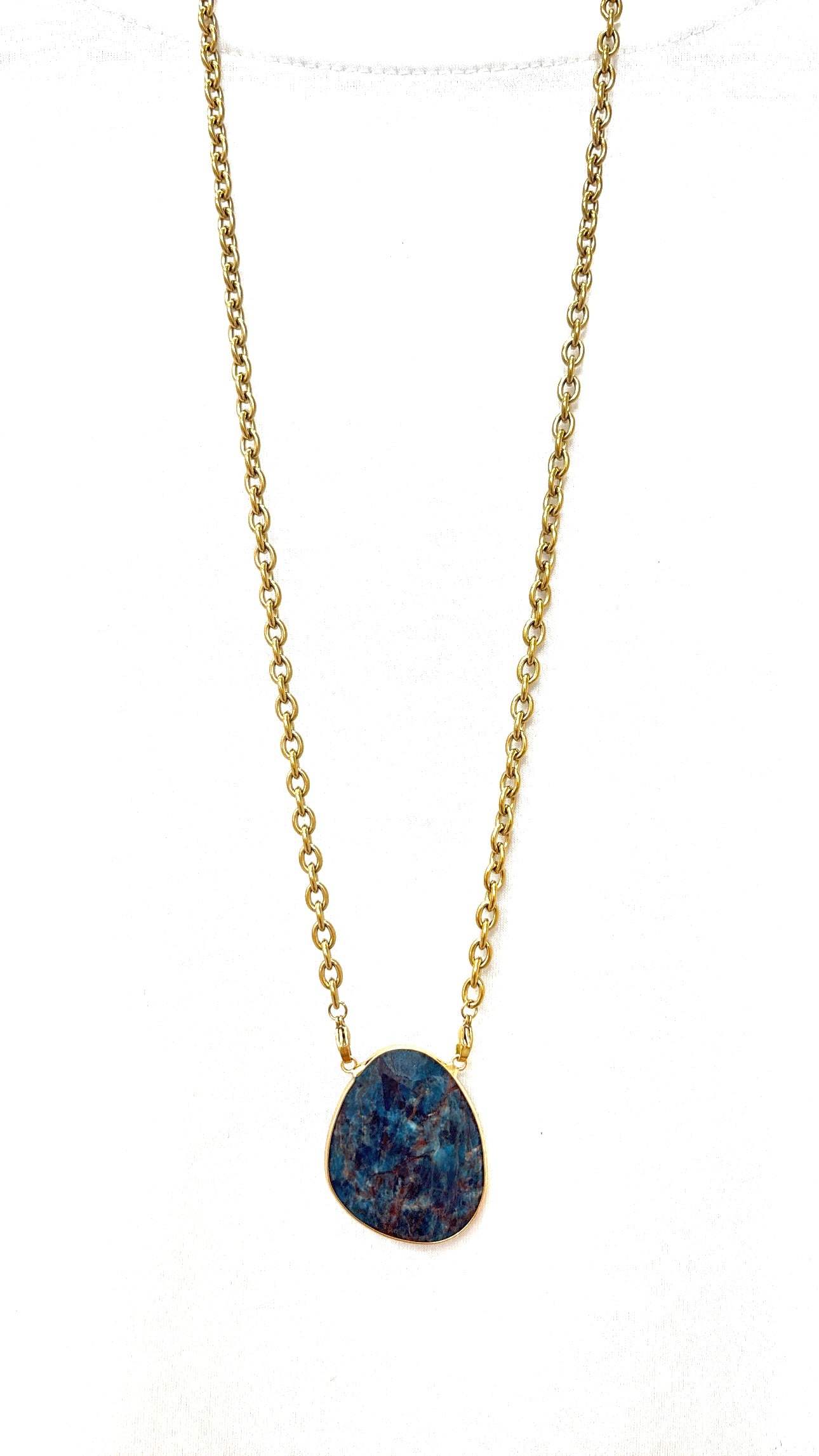 Sautoir Galet Apatite Maison Okami