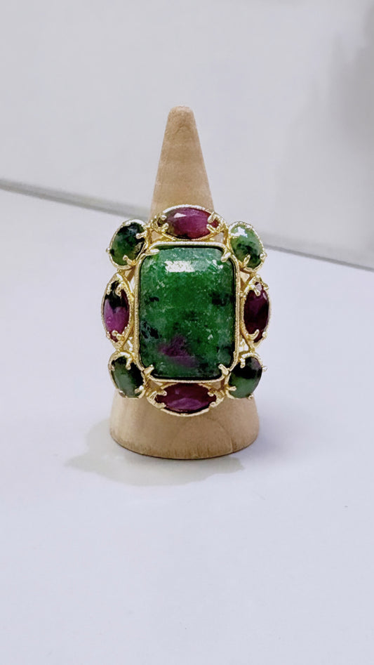 Bague Splendide Rubis Zoisite