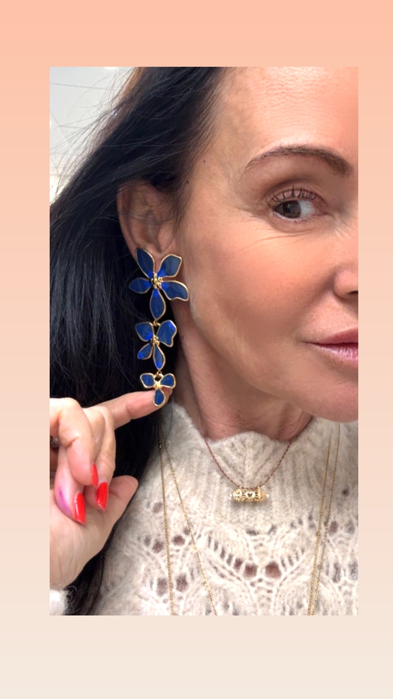 Boucles d’oreilles Flowers Bleu