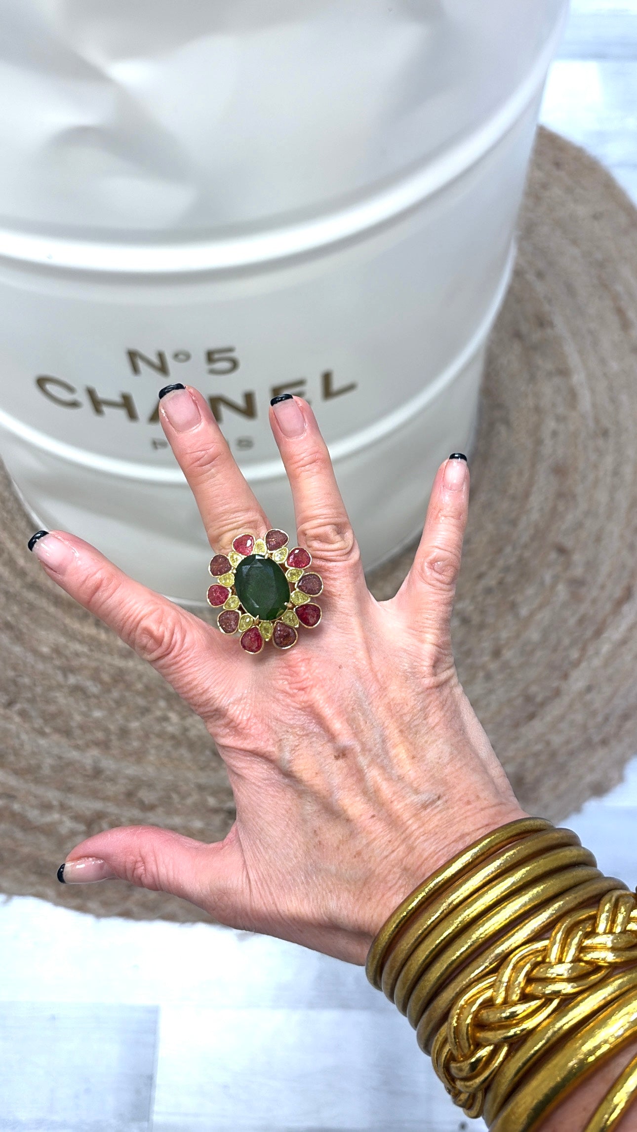 Bague Somptueuse Agate Verte