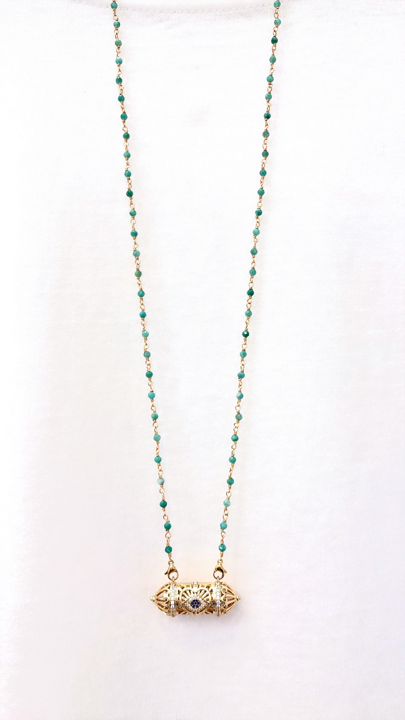 Sautoir Amulette Eye Amazonite