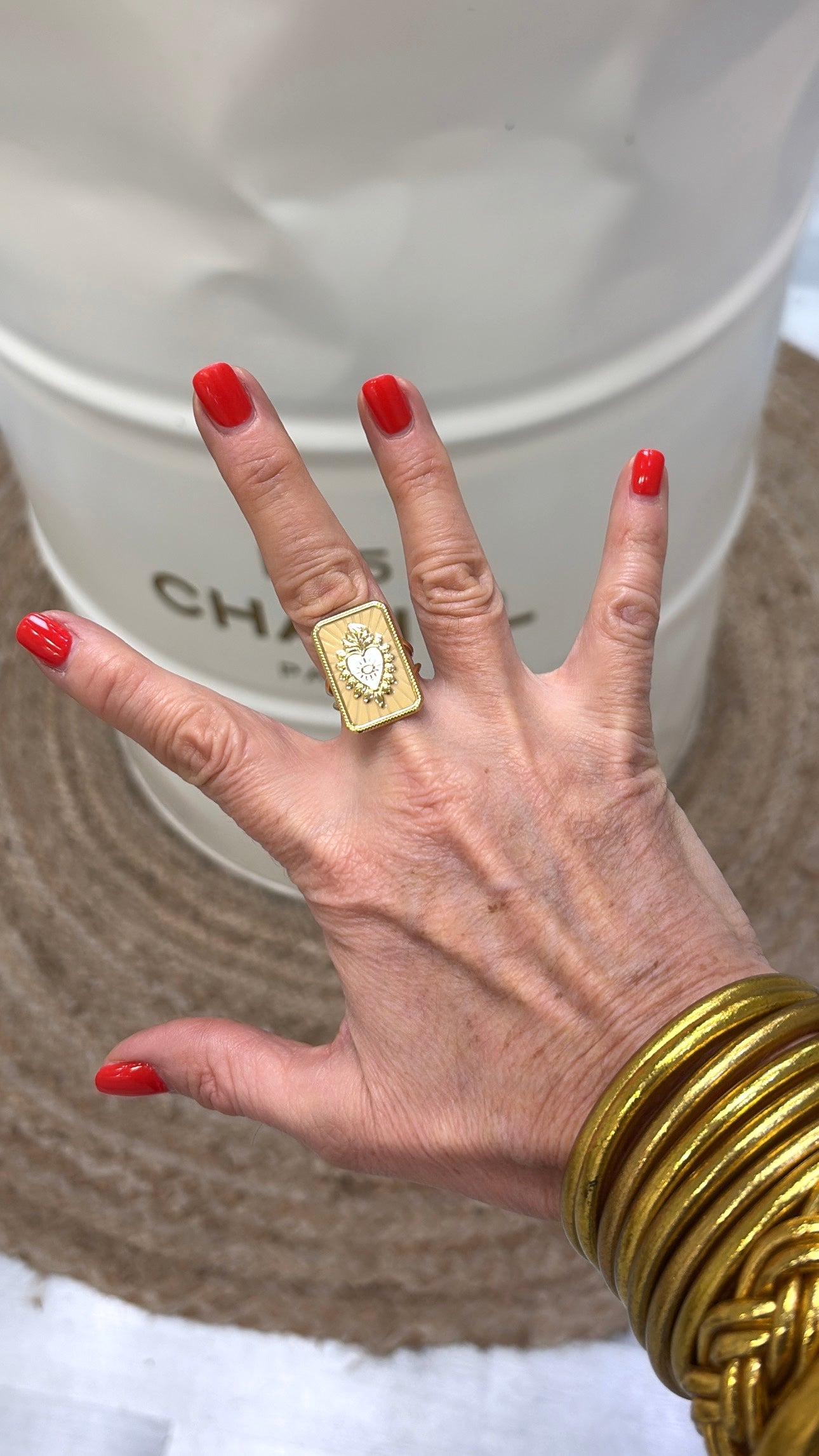 Bague Cœur Sacré Écru