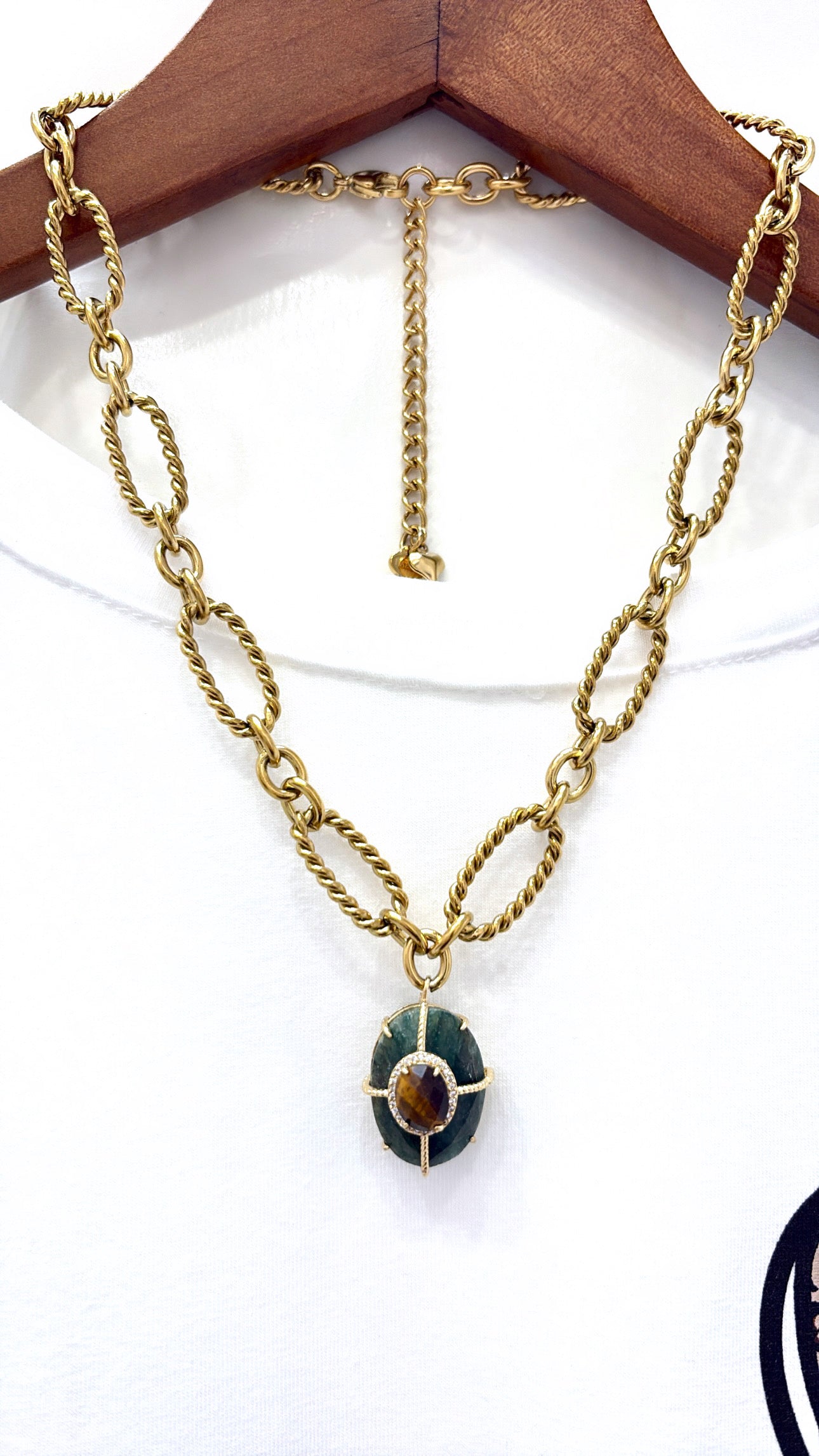 Collier Superbe Agate et Œil de Tigre