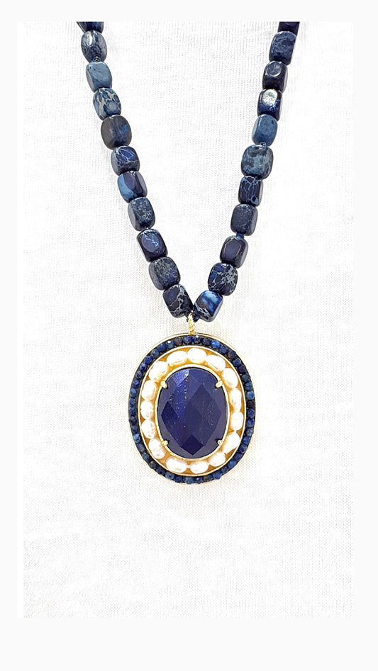 Collier l’Exceptionnel Lapis-Lazulli et Perles d’eau douce