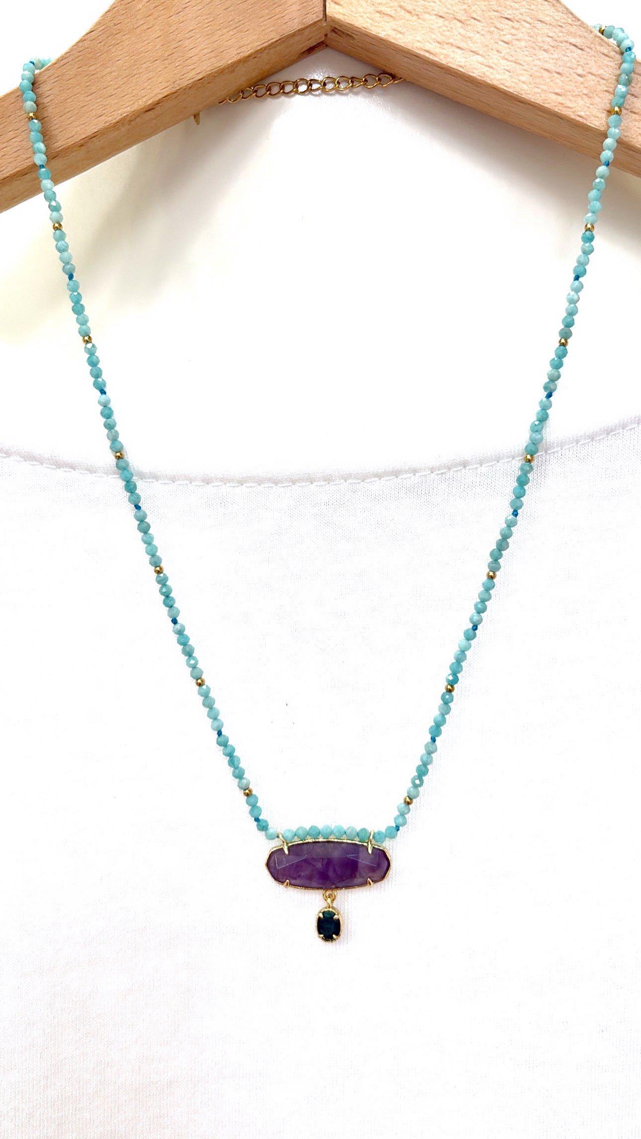 Collier Maïa Amazonite et Améthyste