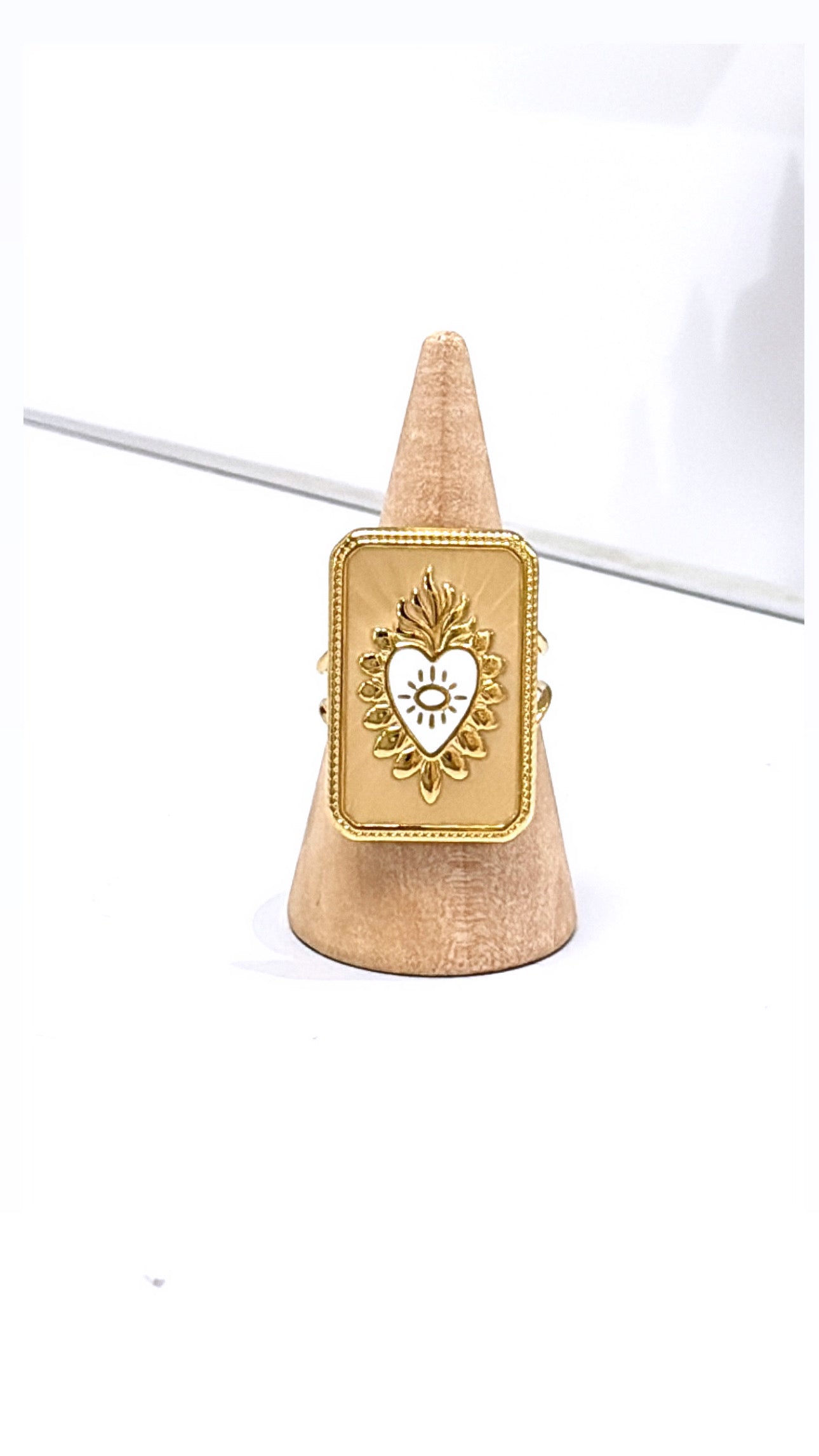 Bague Cœur Sacré Écru