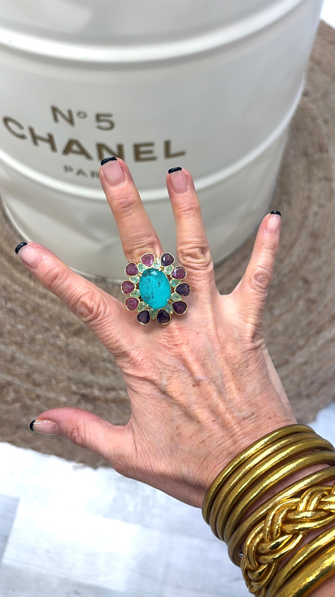 Bague Somptueuse Agate Turquoise