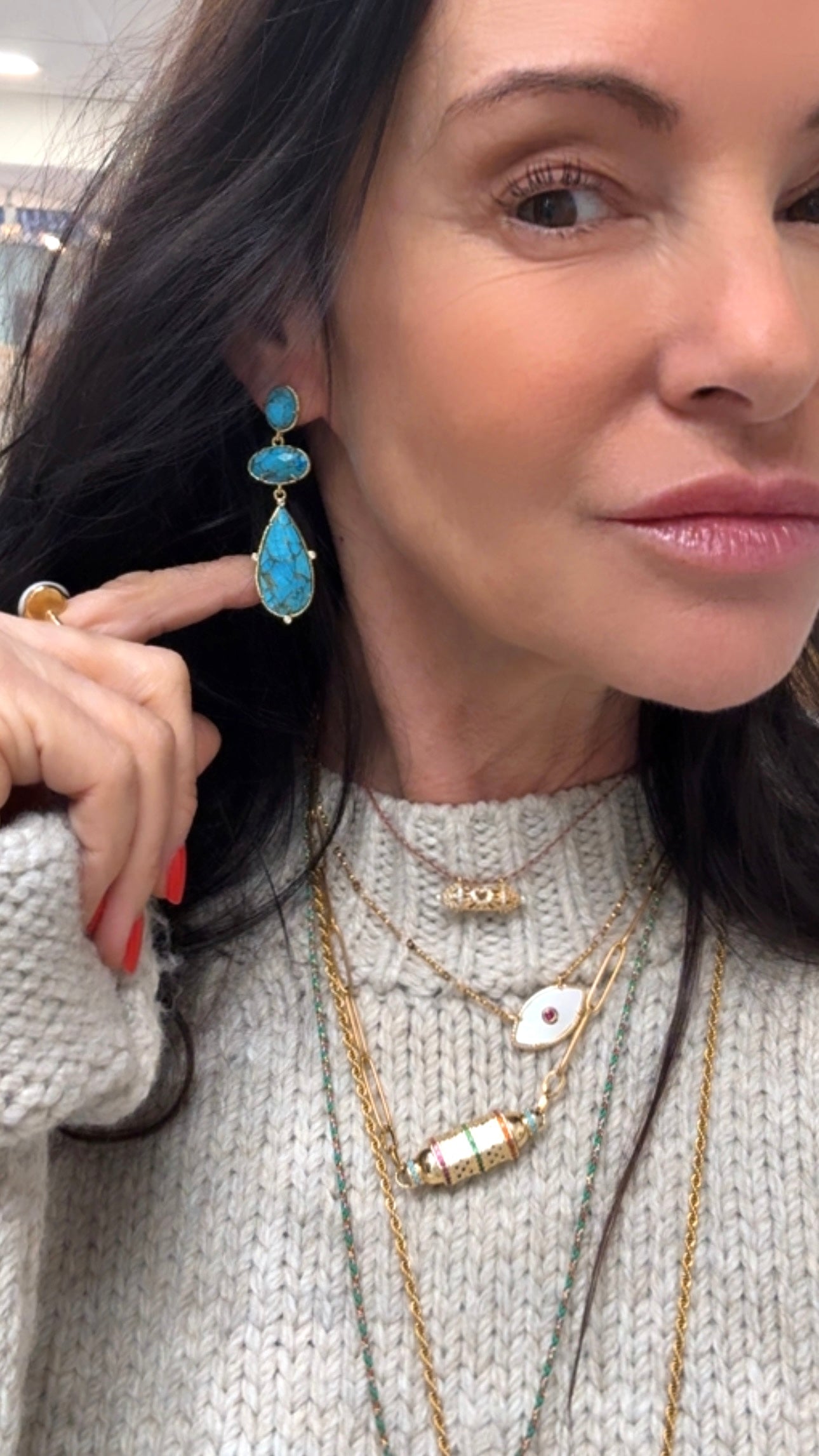 Boucles D’oreilles Trio Turquoise Mohave