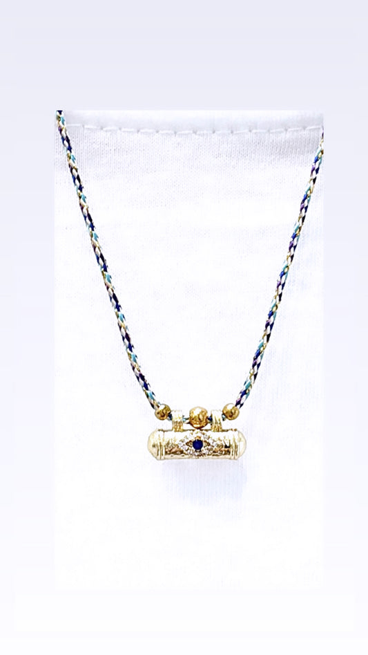 Collier Amulette Eye Bleu/Blanc