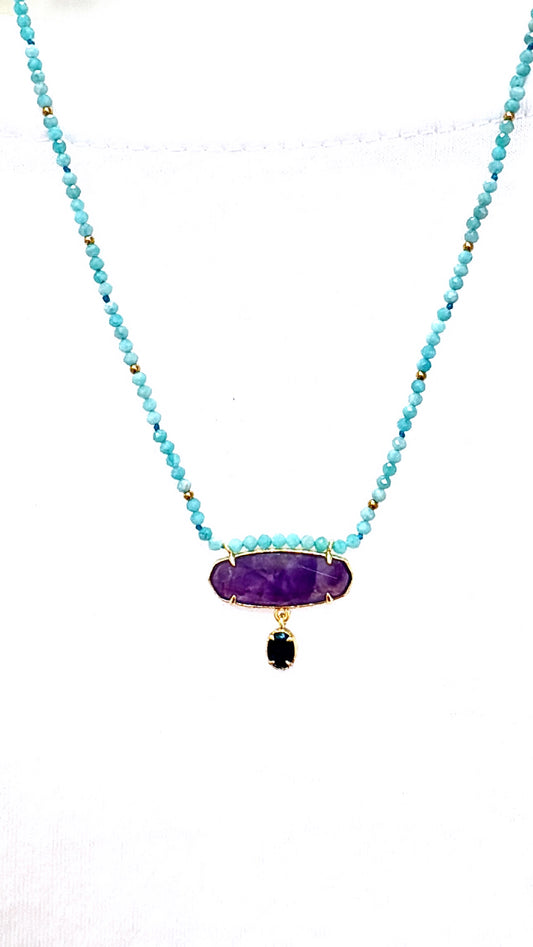 Collier Maïa Amazonite et Améthyste