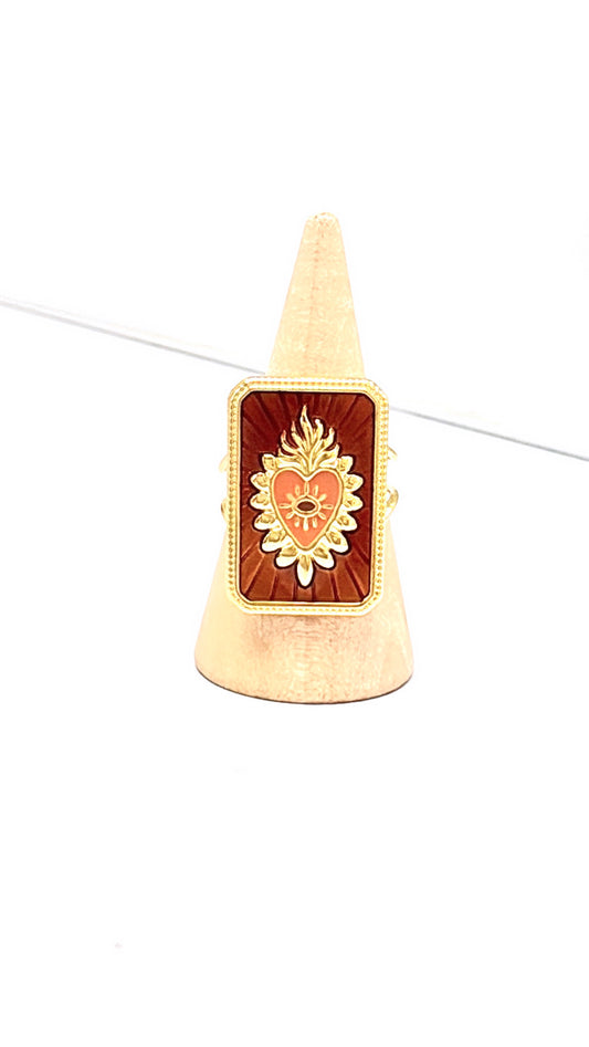 Bague Cœur Sacré Terracotta