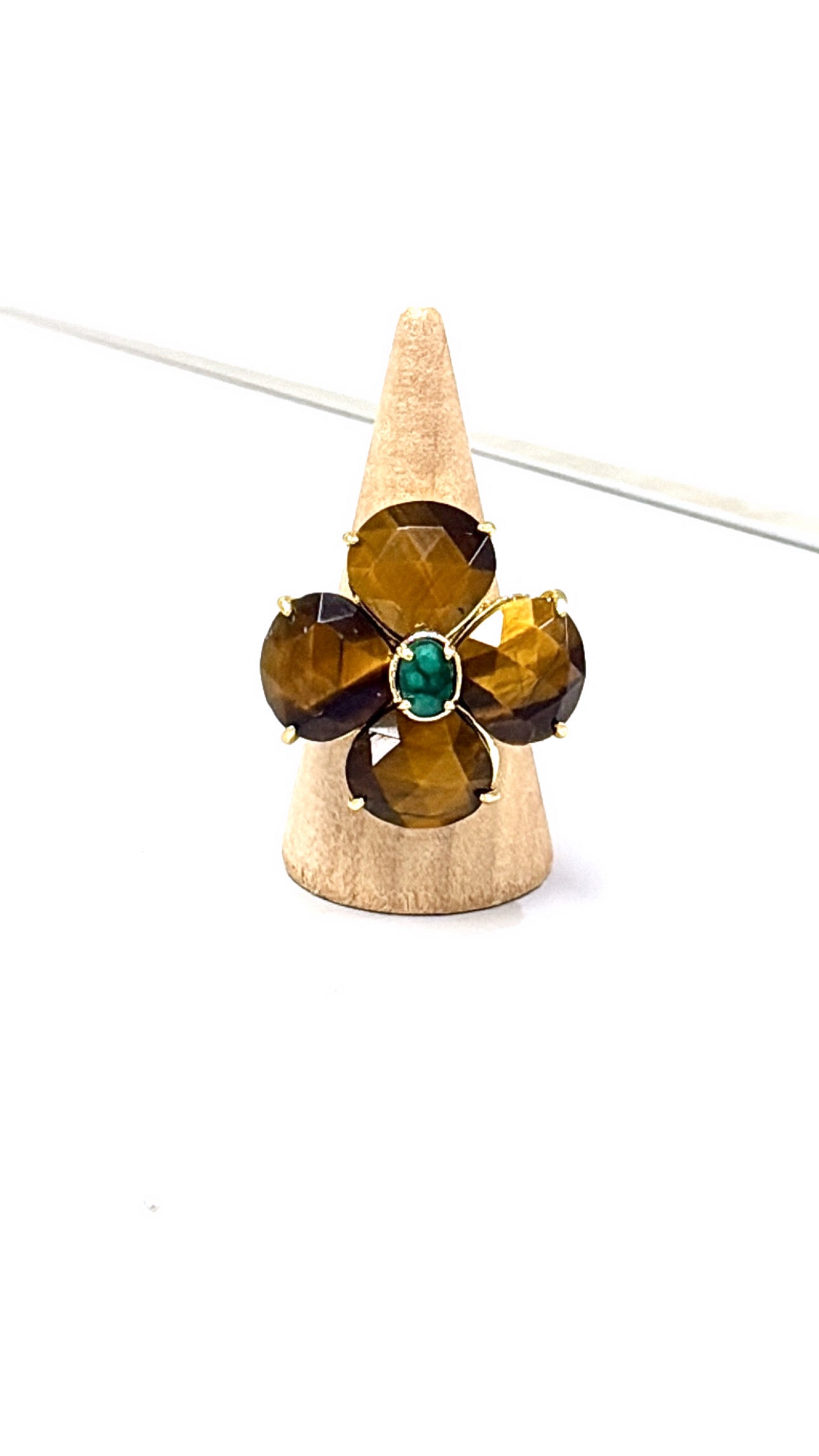 Bague Chance Œil de Tigre et Malachite