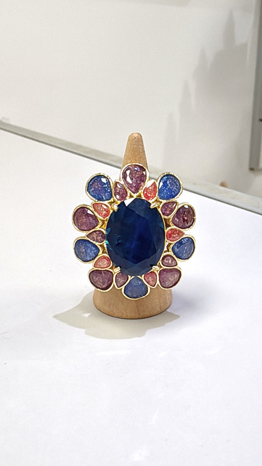 Bague Somptueuse Agate Bleue