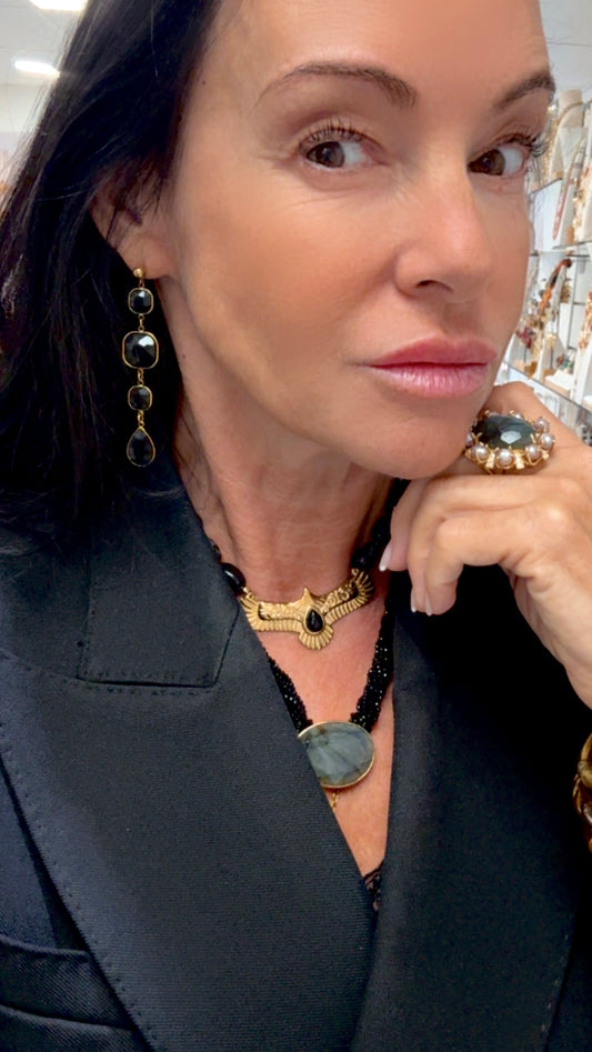 Boucles d’oreilles Élégance Noir