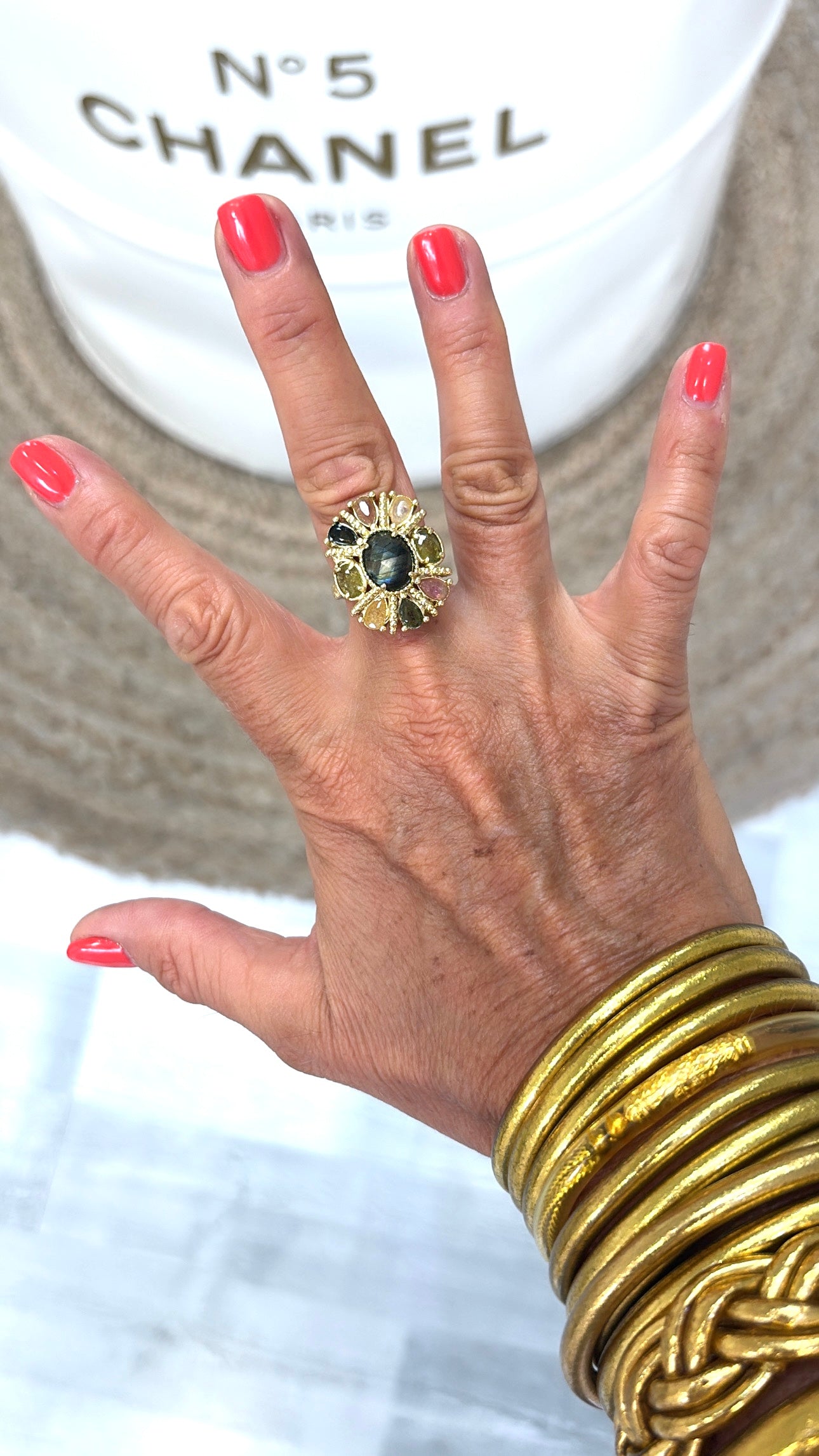 Bague Nova Tourmaline et Labradorite