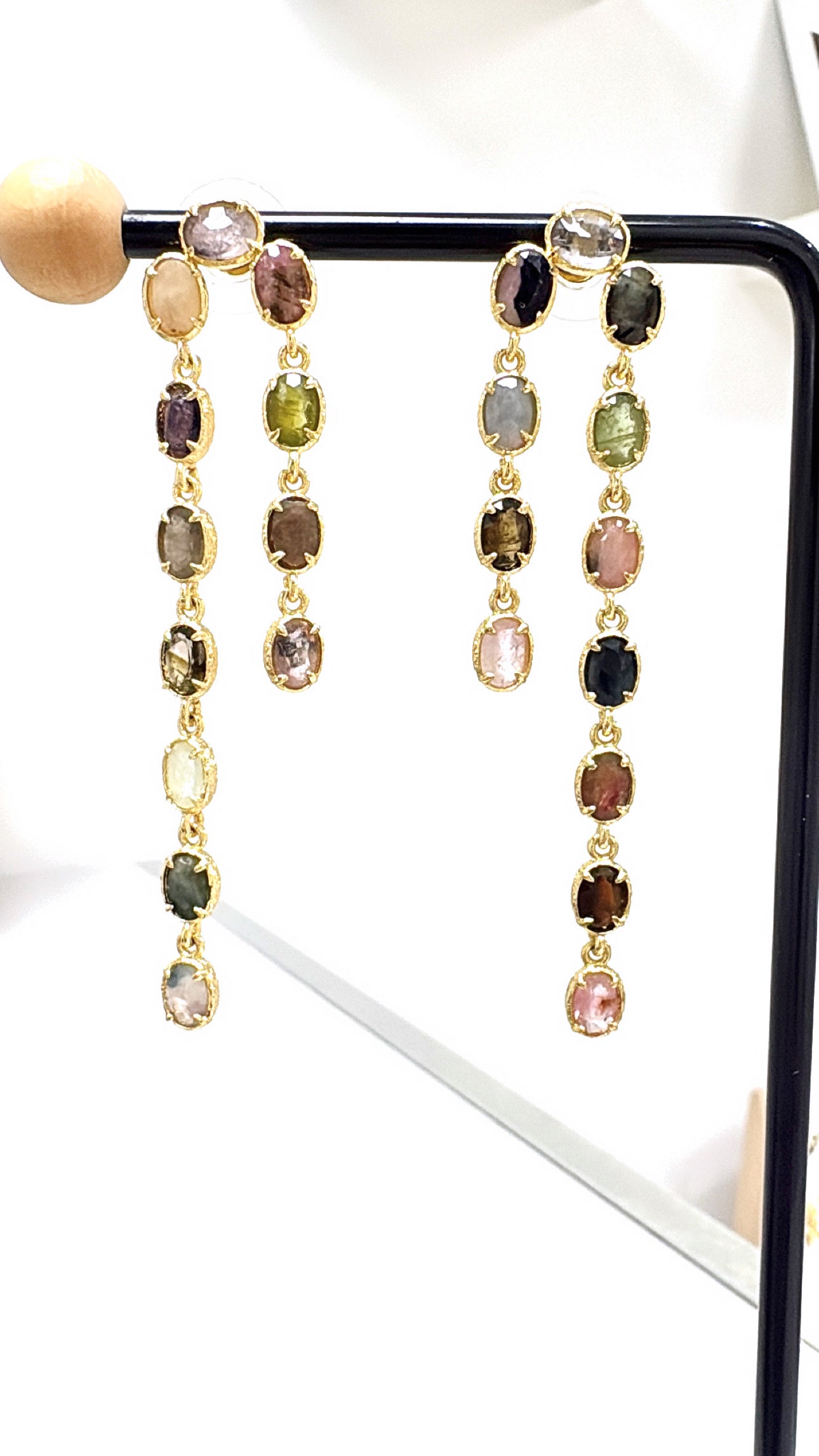 Boucles d’Oreilles Pluie Tourmaline