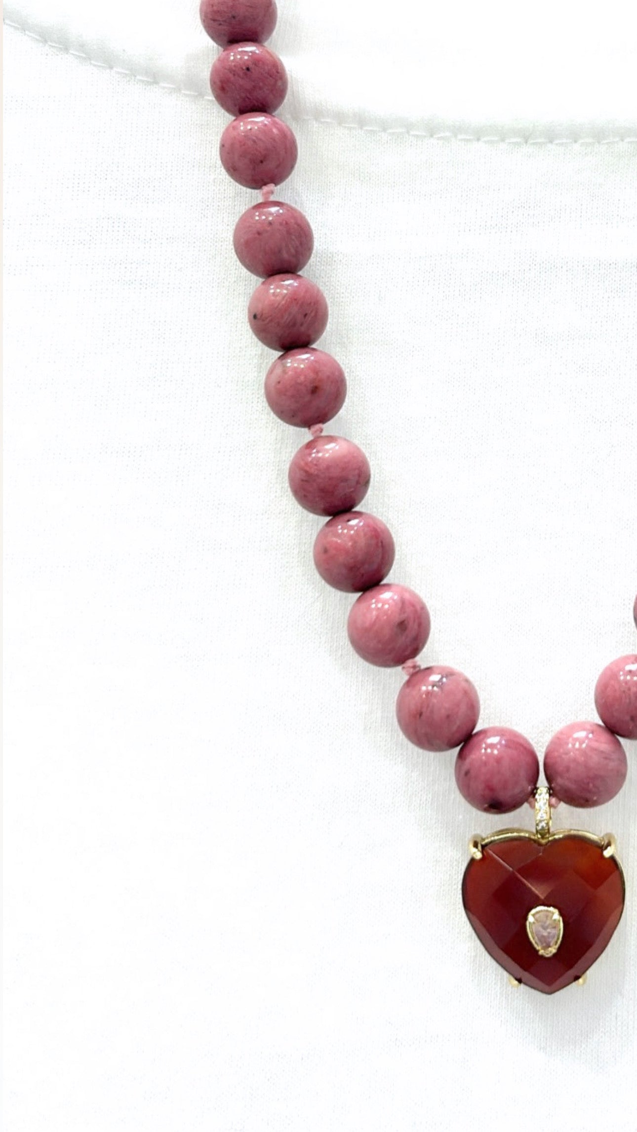 Collier Passion Cornaline et Rhodonite