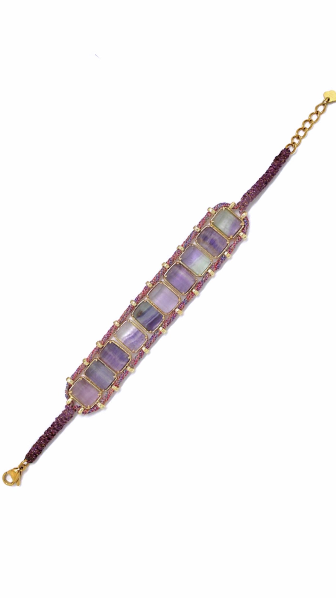 Bracelet Fluorite Tissé