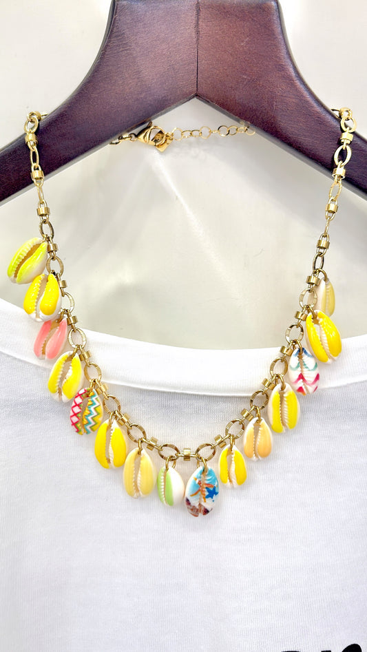 Collier Cauris Jaune