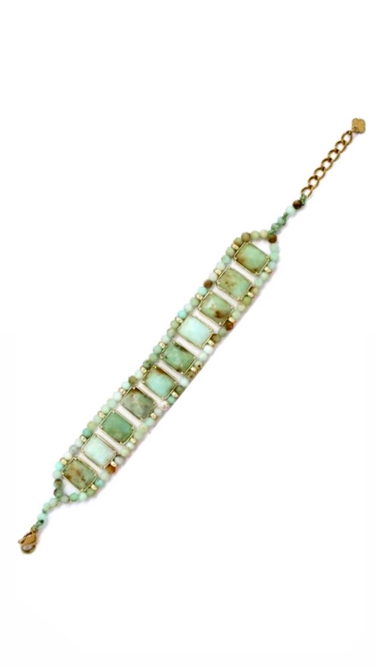 Bracelet Calista Chrysoprase Tissé