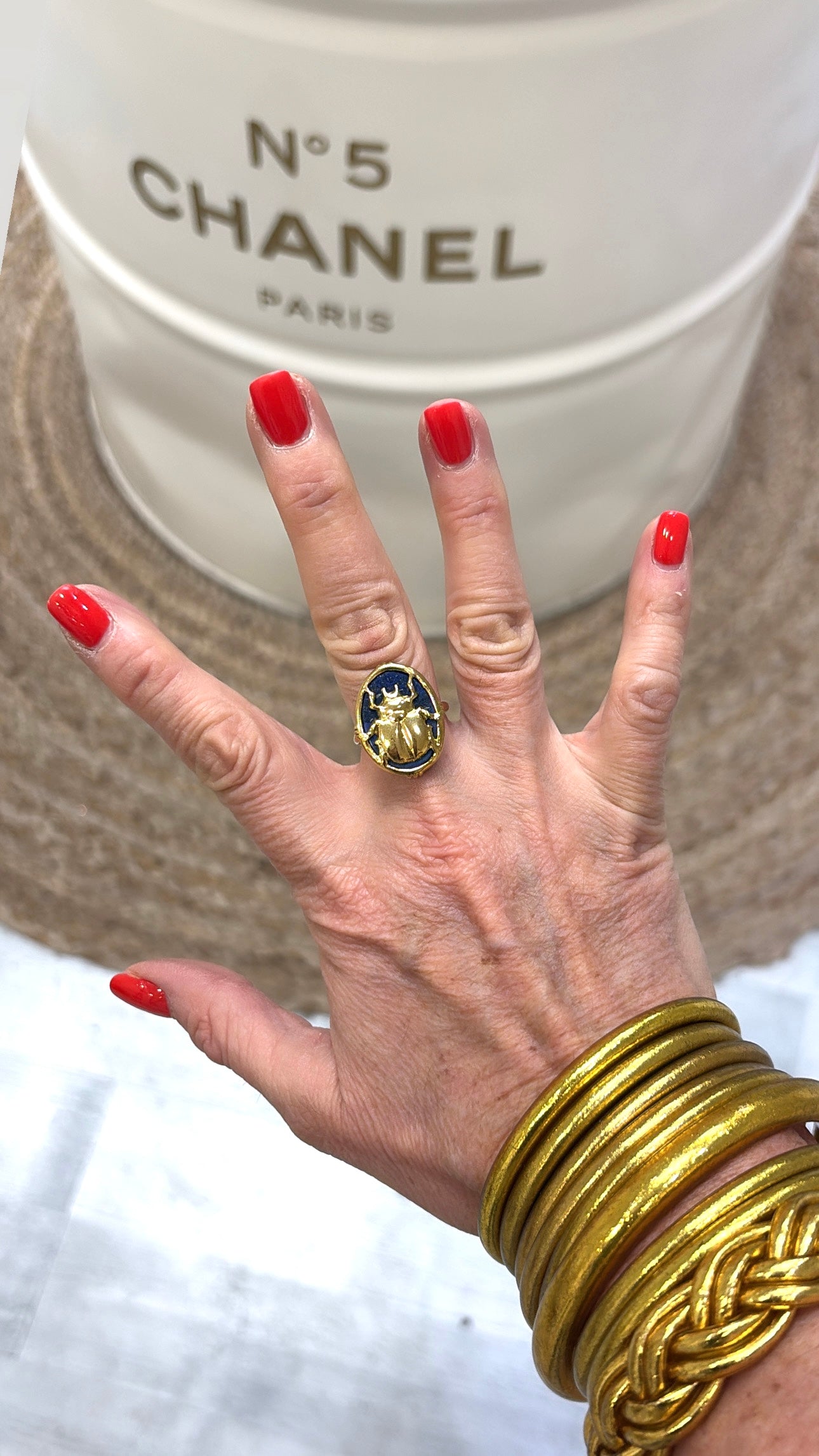 Bague Scarabée Bleu