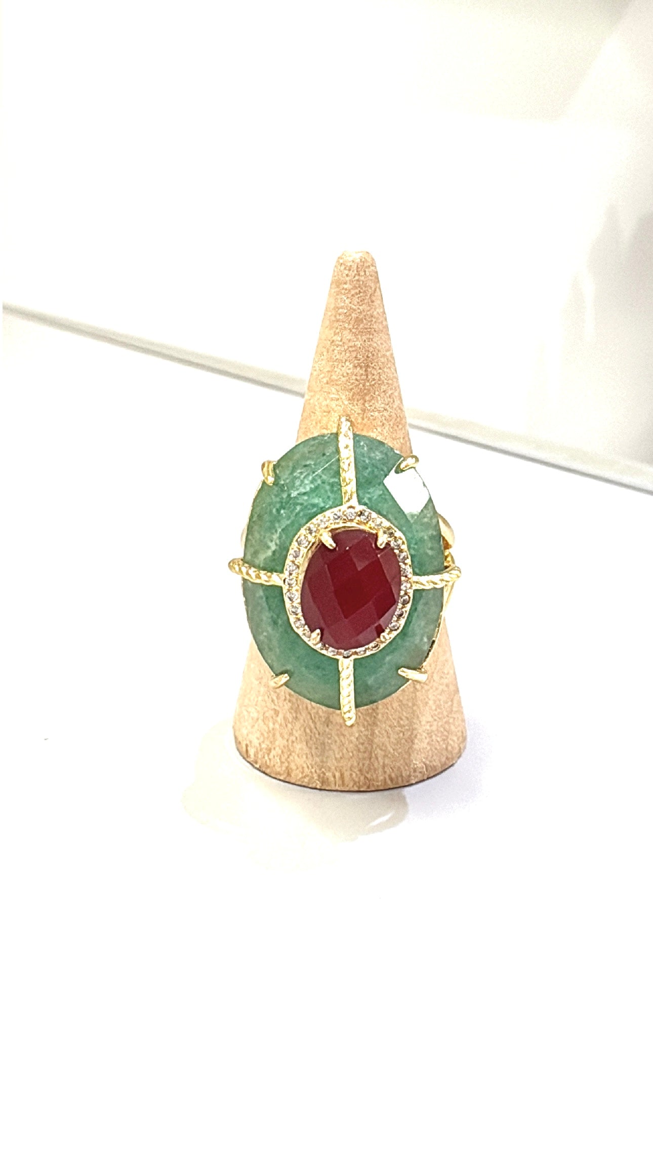 Bague Superbe Aventurine et Cornaline
