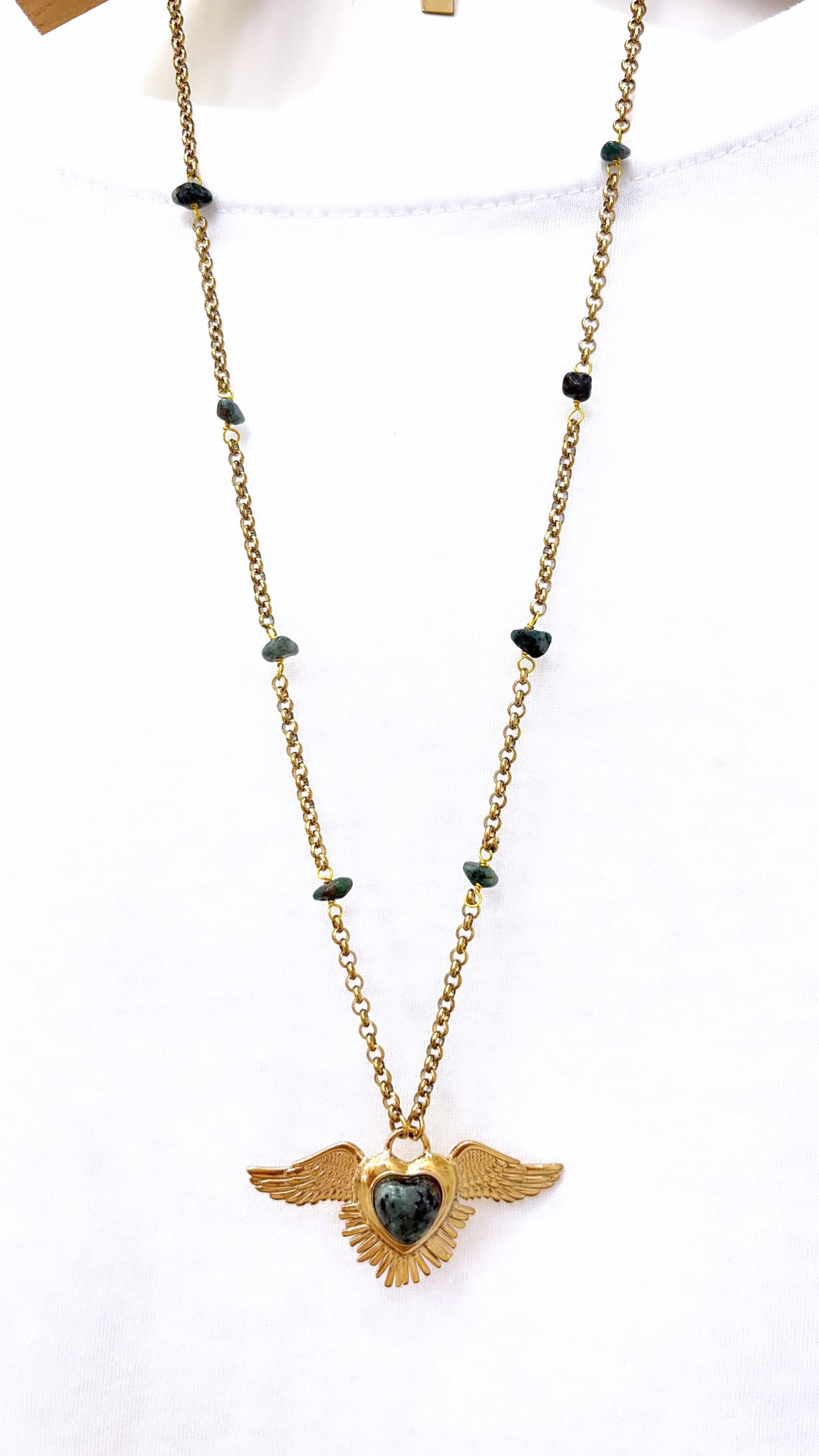 Sautoir MileMila Éclat D’Ange Turquoise Africaine