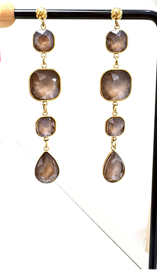 Boucles d’oreilles Élégance Taupe