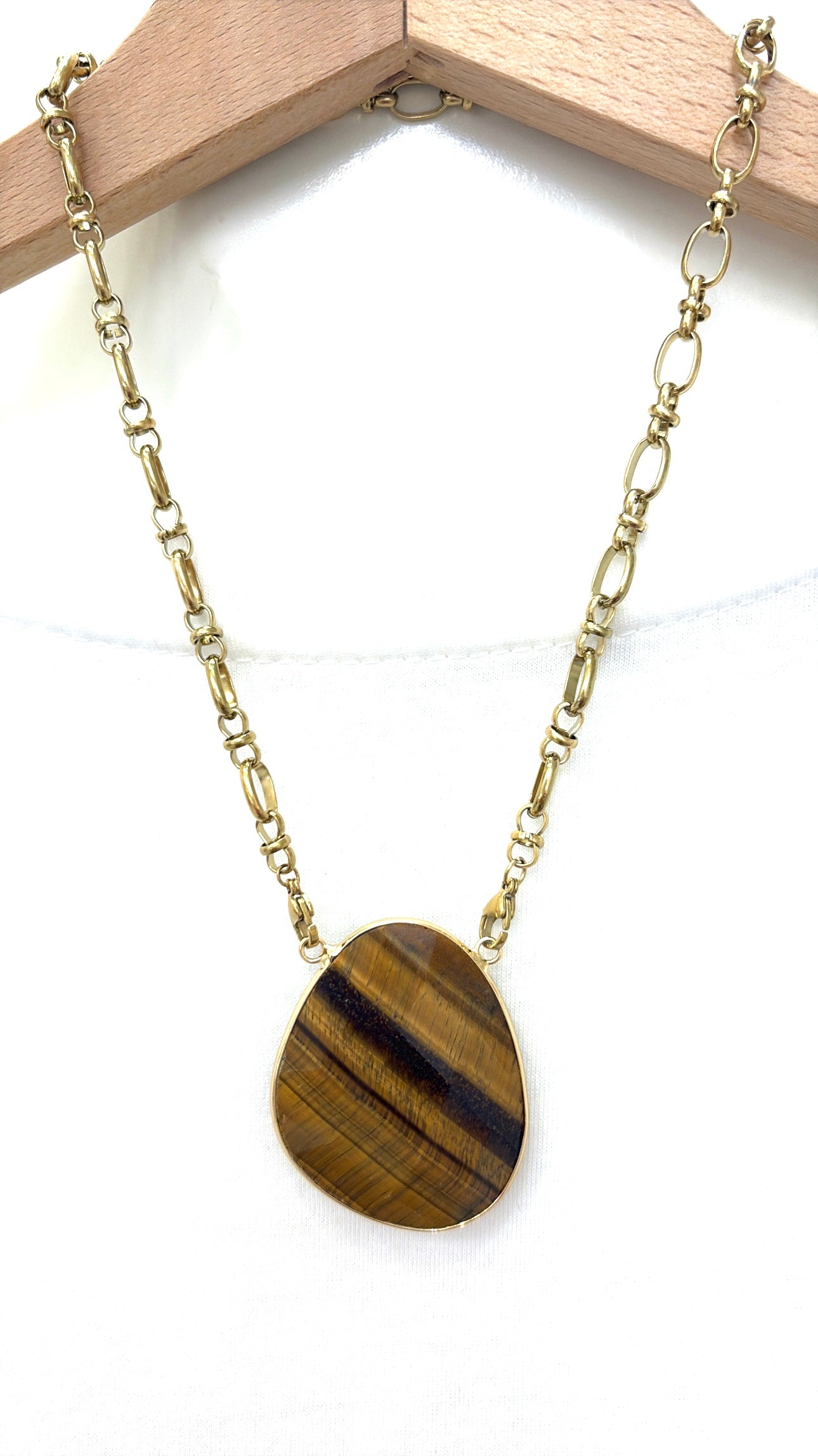 Collier Galet Œil de Tigre
