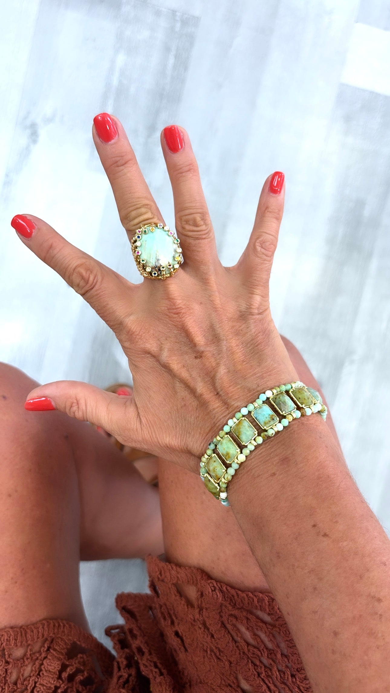 Bracelet Chrysoprase Tissé