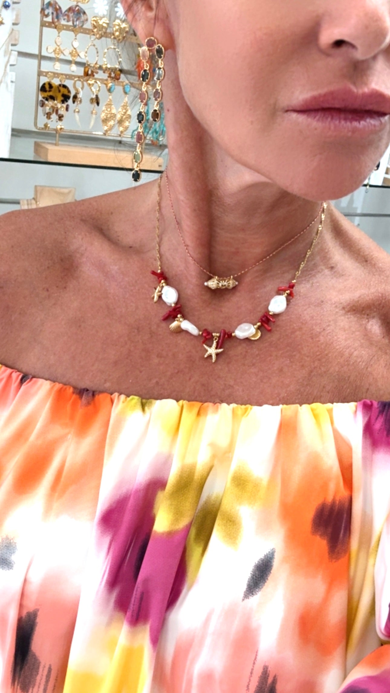 Collier SeaShell Perles d’eau douce