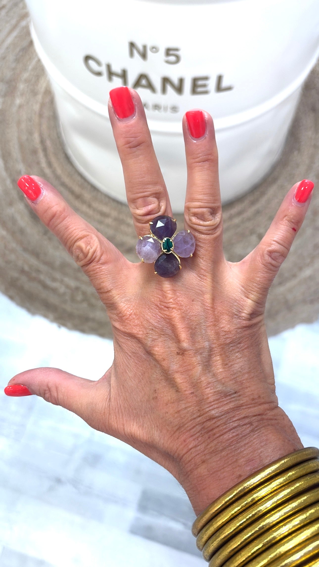 Bague Chance Améthyste et Malachite