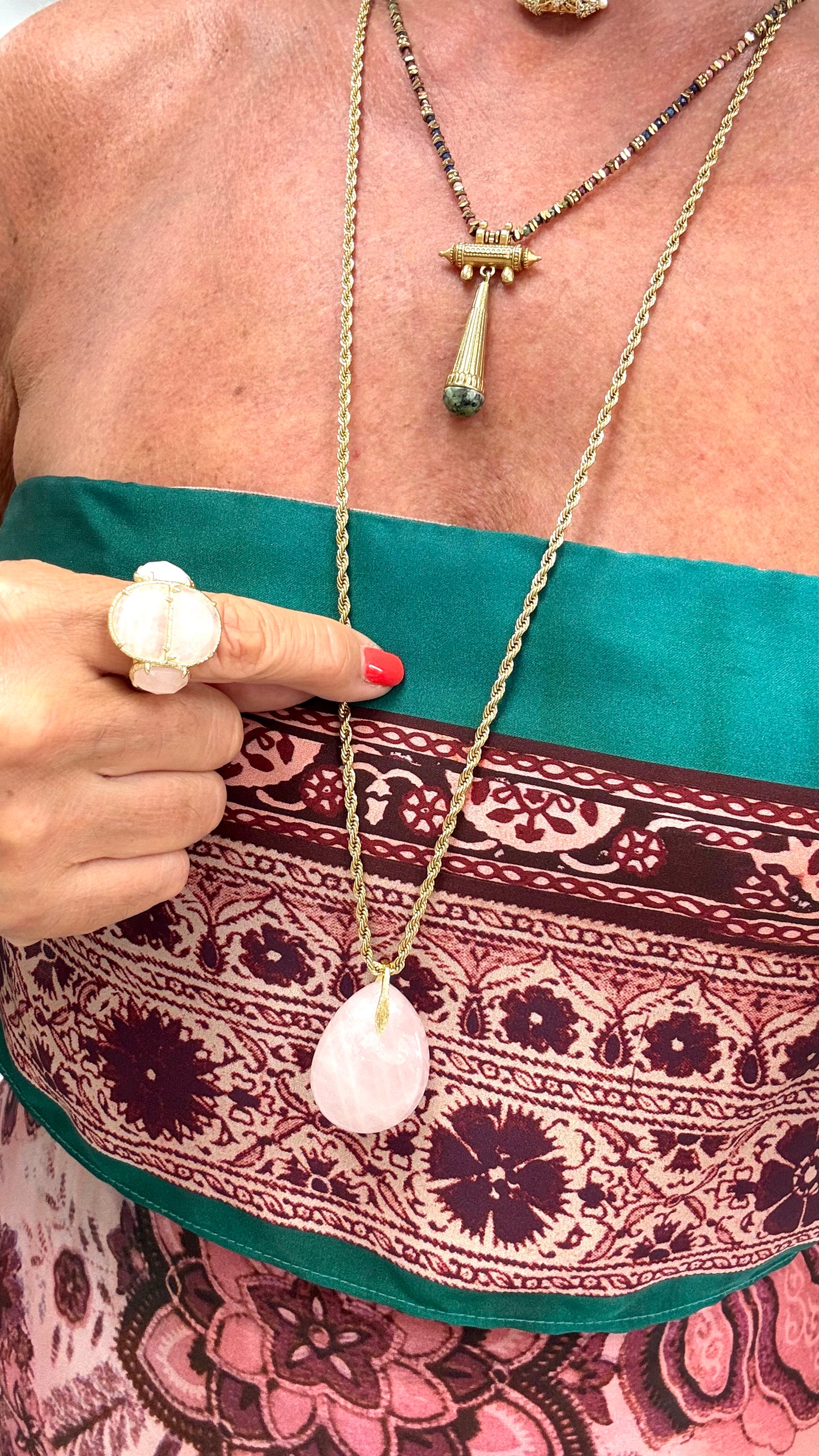 Sautoir Passionata Quartz Rose