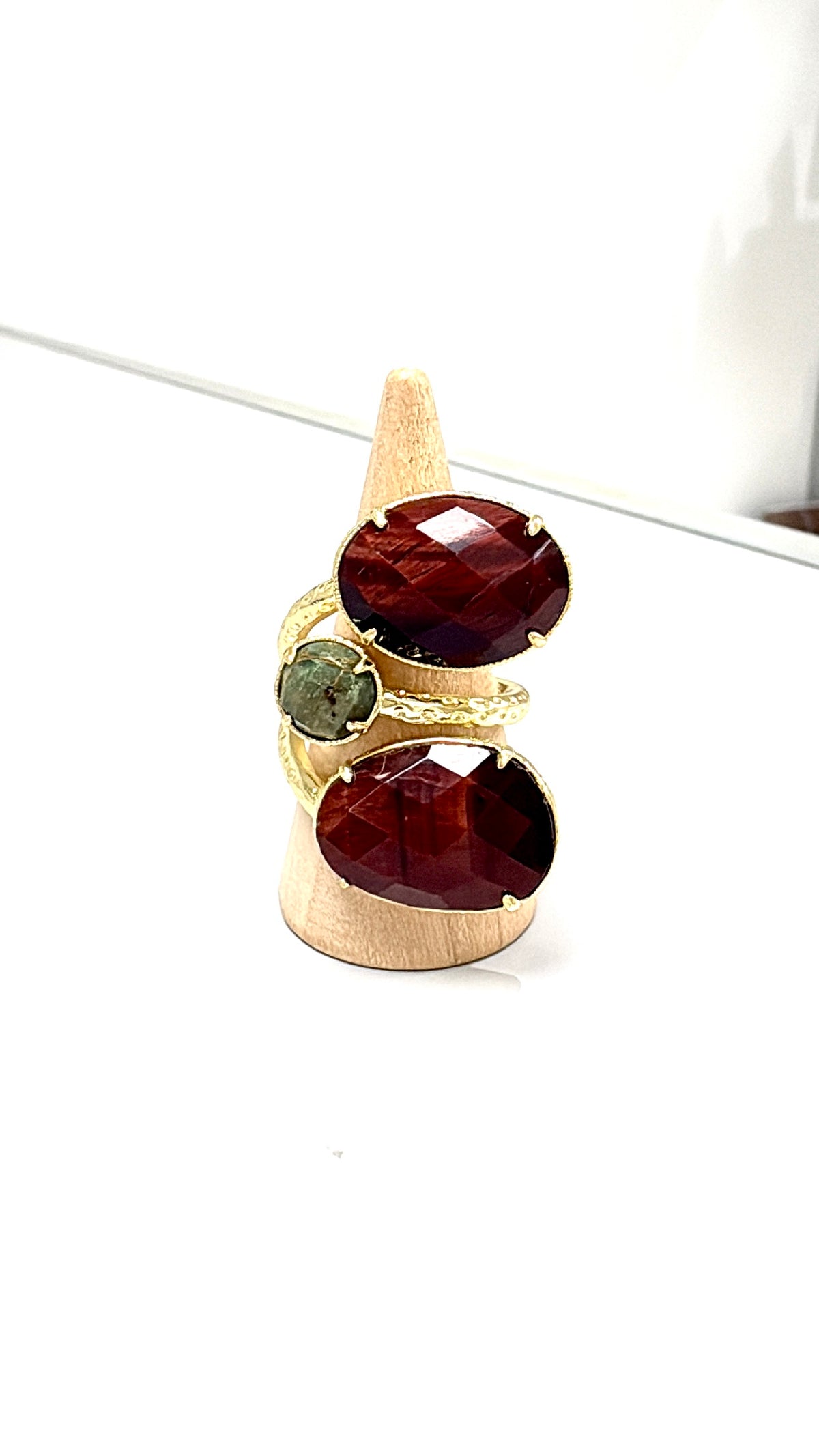 Bague Trio Œil de Taureau et Variscite