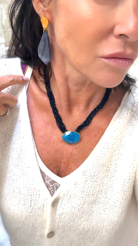 Collier Fabulous Apatite et Cristal bleu