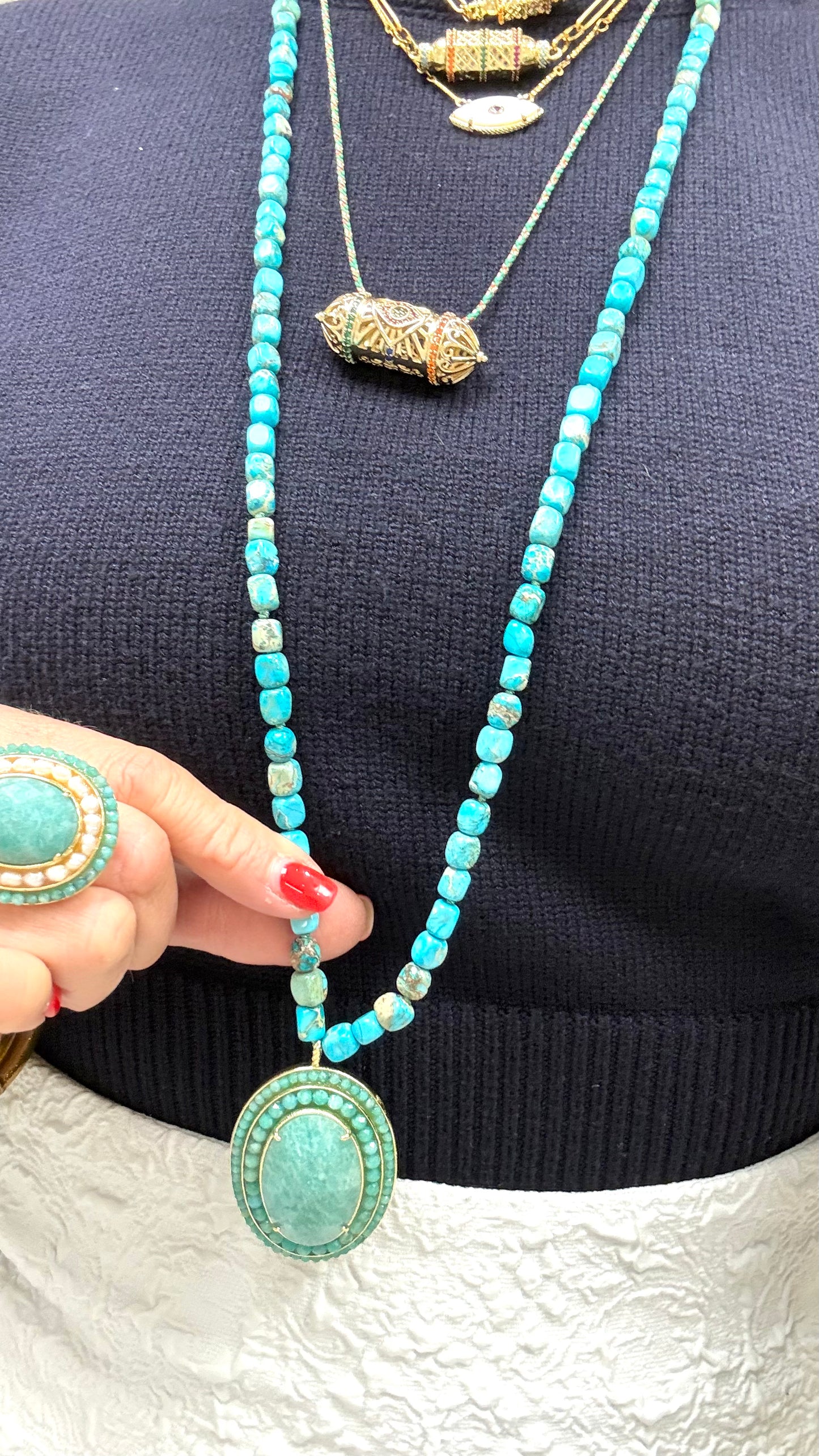 Sautoir l’Impérial Amazonite et Howlite