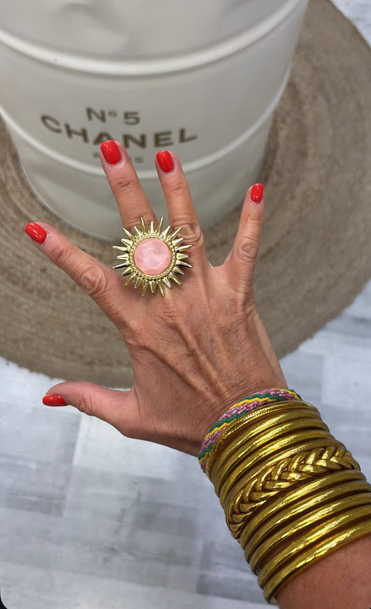 Bague soleil rose