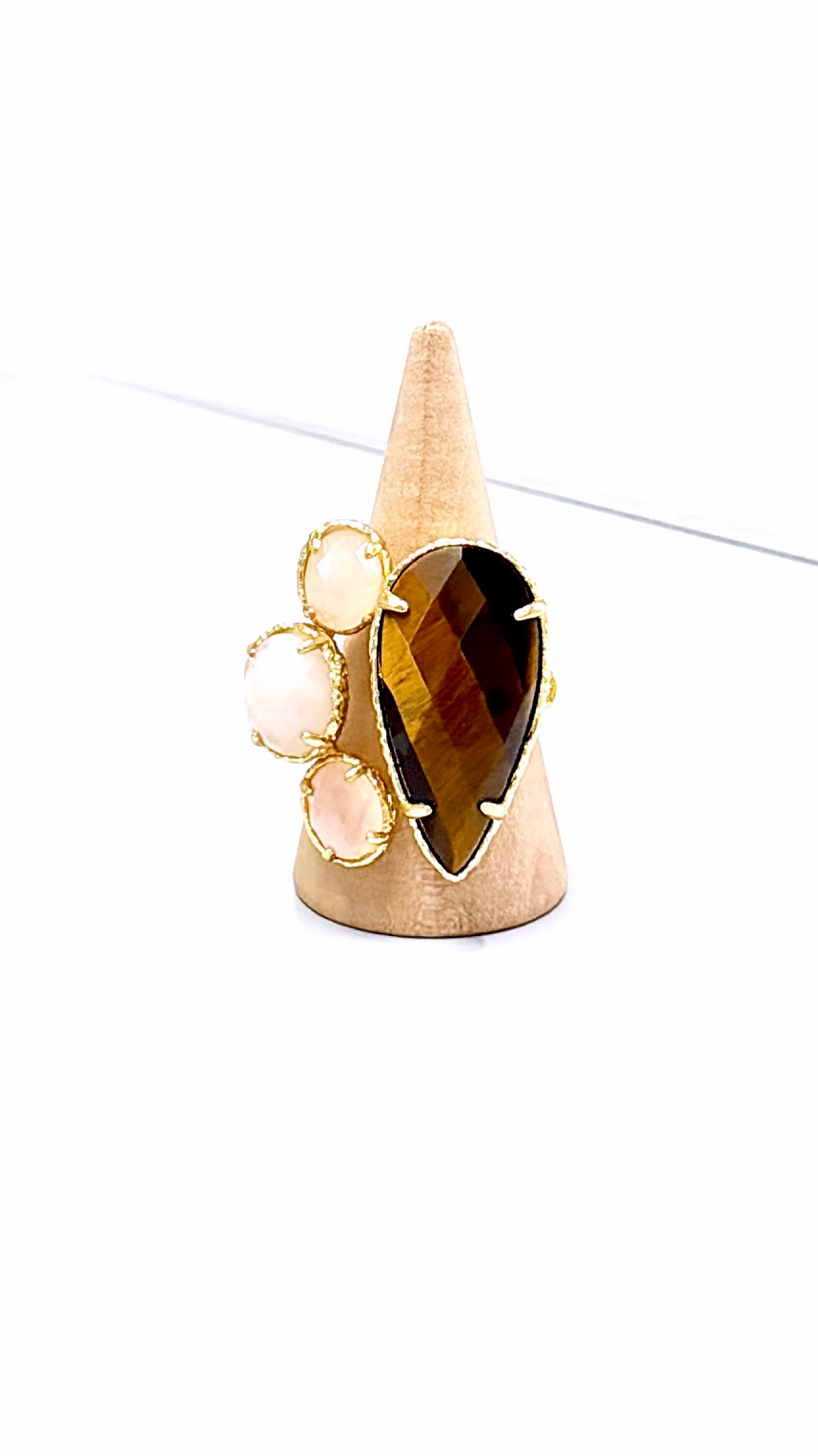 Bague Symphonia Quartz Rose et Œil de Tigre