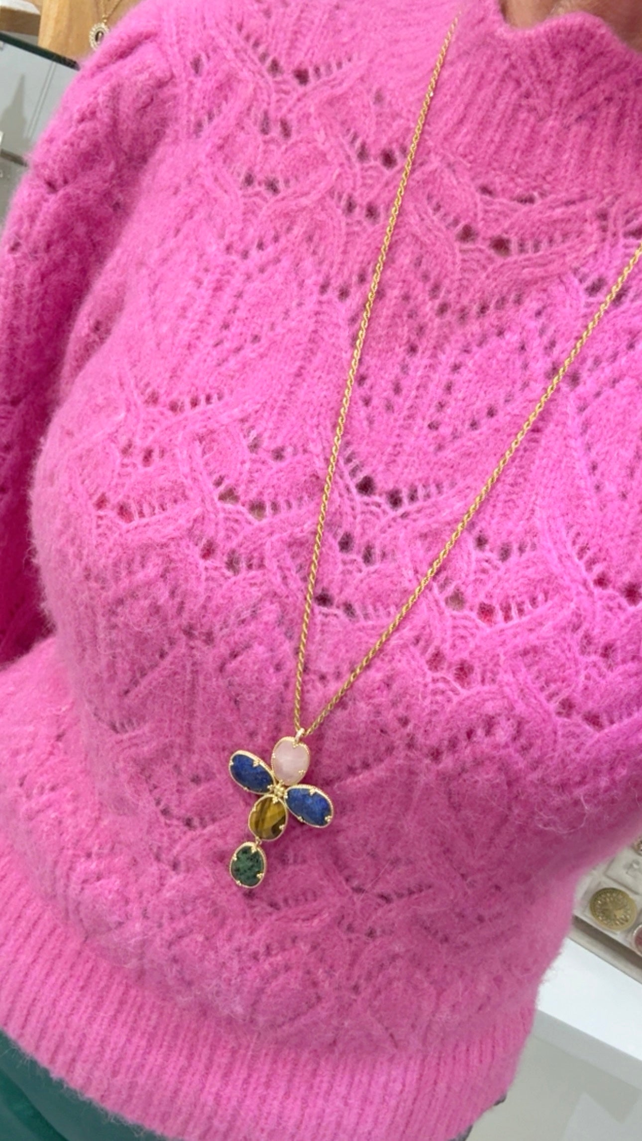 Sautoir Cruz Pierres Naturelles