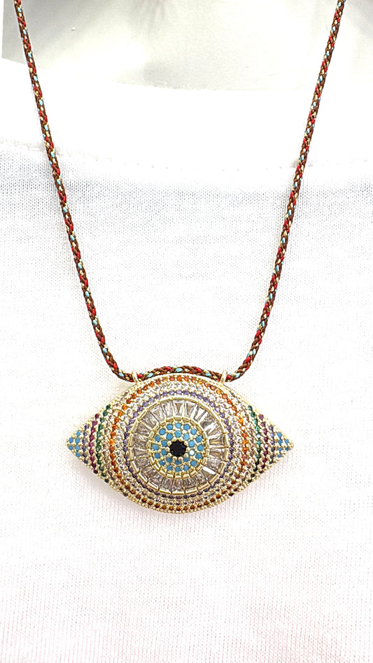 Collier Eye Strass Terracotta 🧿