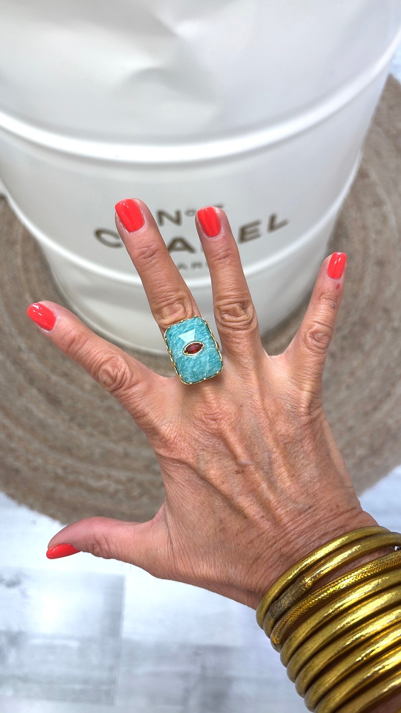 Bague Amulette Amazonite