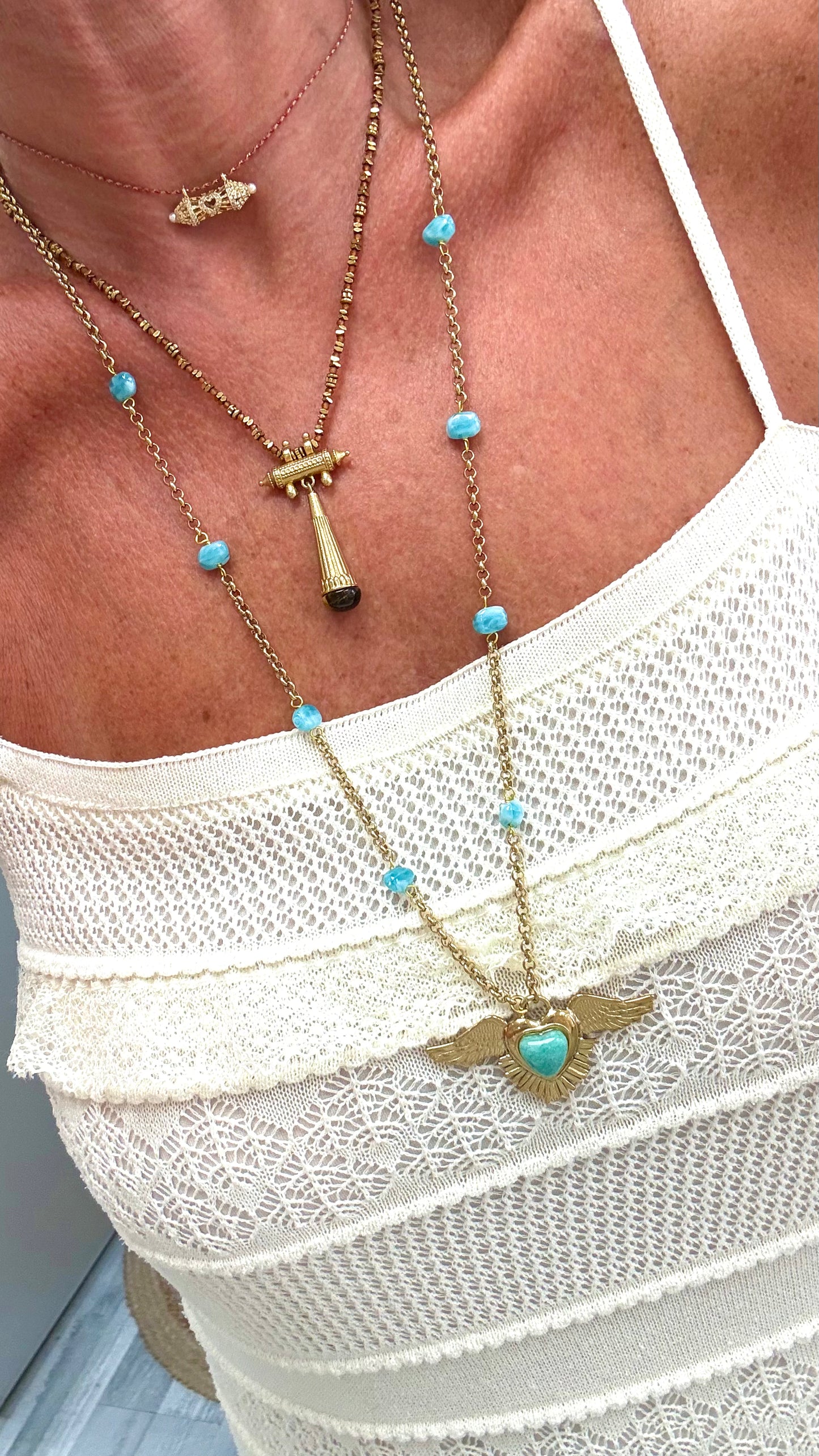 Sautoir MileMila Éclat D’Ange Amazonite
