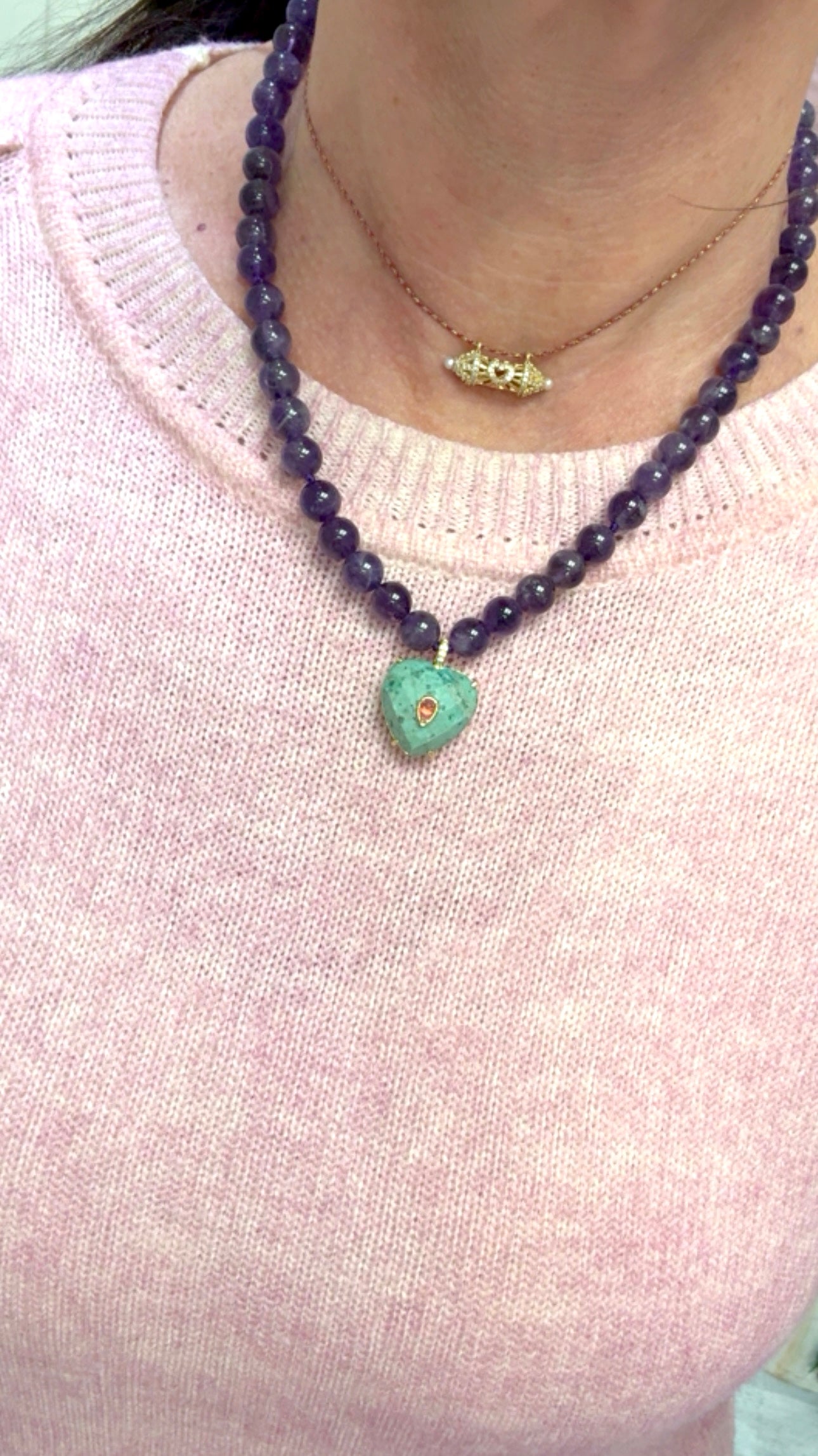 Collier Passion Amethyste et Chrysoprase