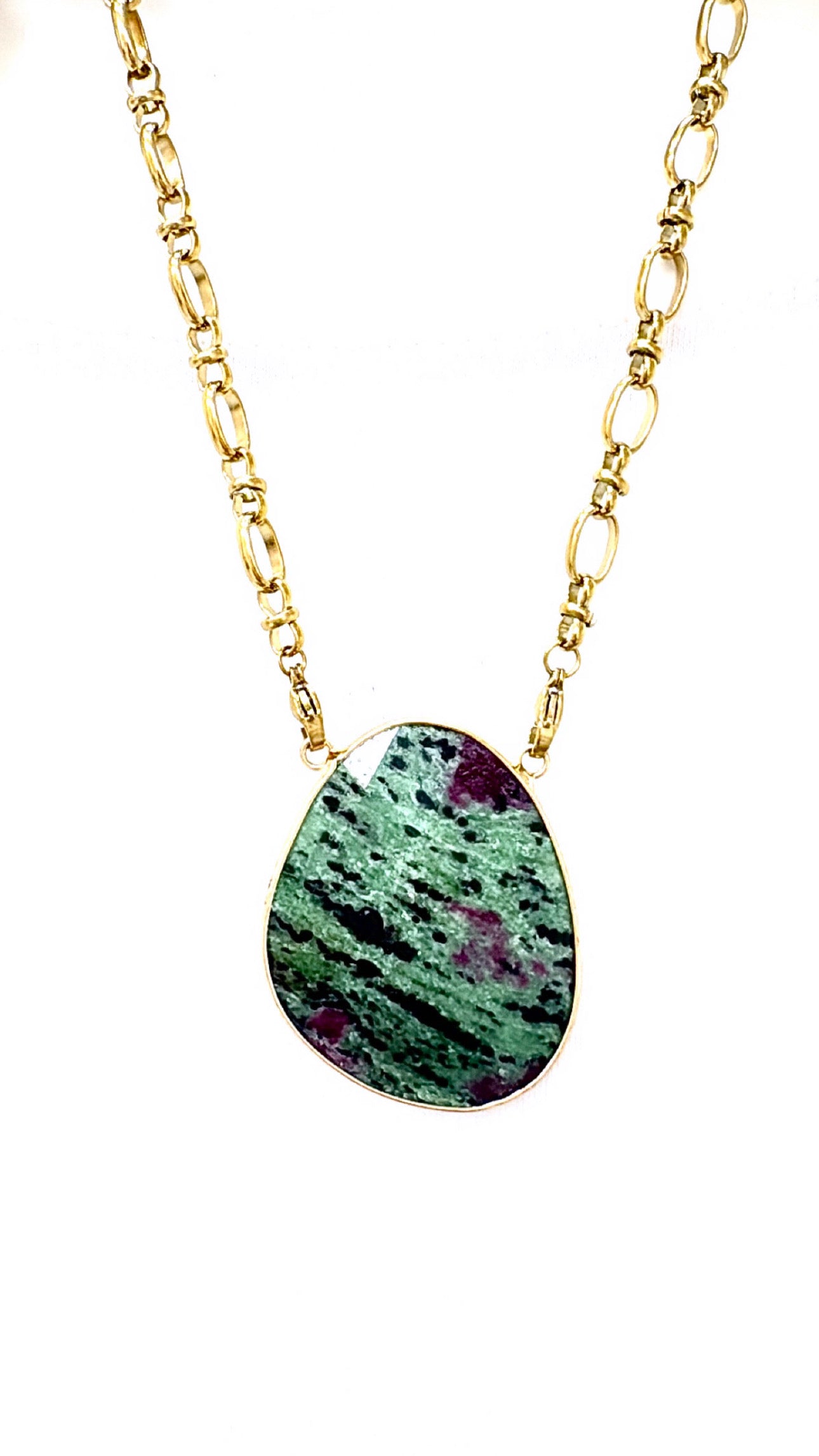 Collier Galet Rubis Zoisite
