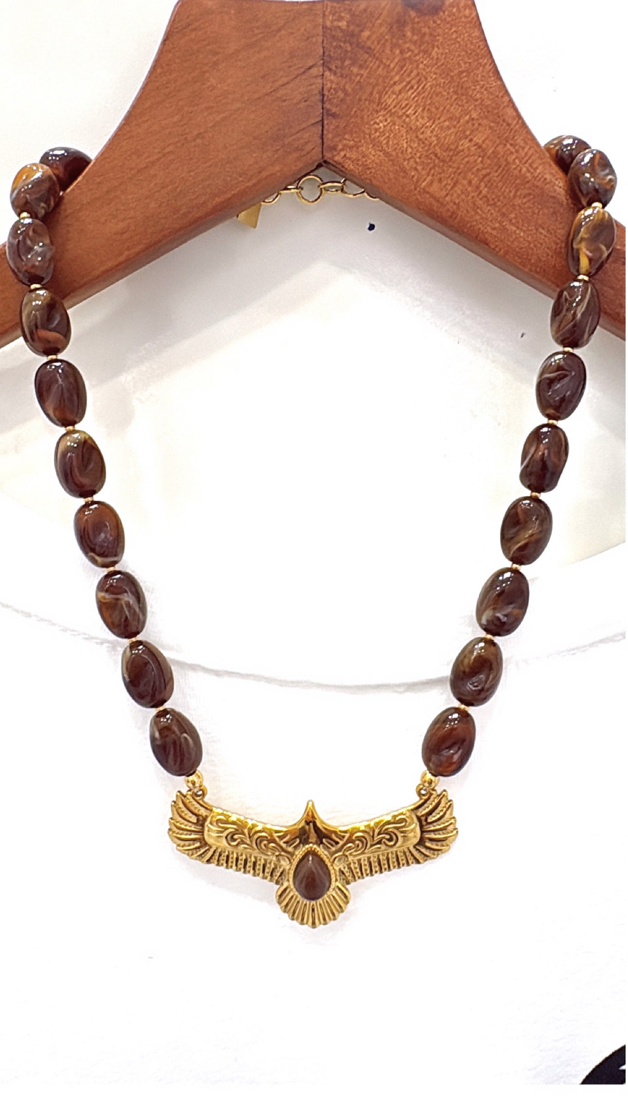Collier Eagle MileMila Agate Chocolat